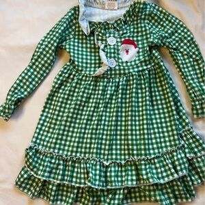 Green Gingham Santa Dress